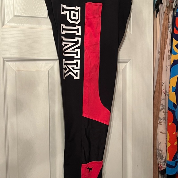 Black and Red PINK Leggings - Picture 3 of 4